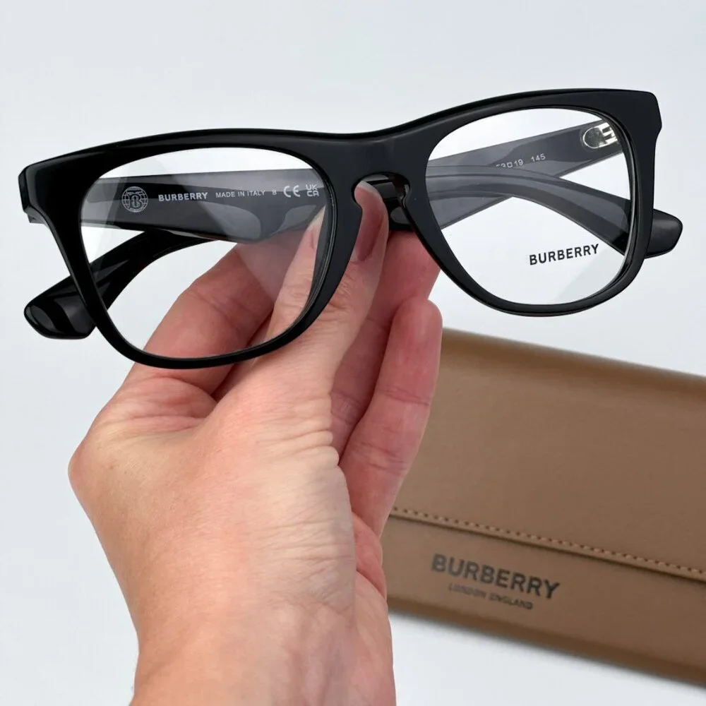 Burberry BE2409 3001 BRAND NEW Eyeglasses Black Square Unisex